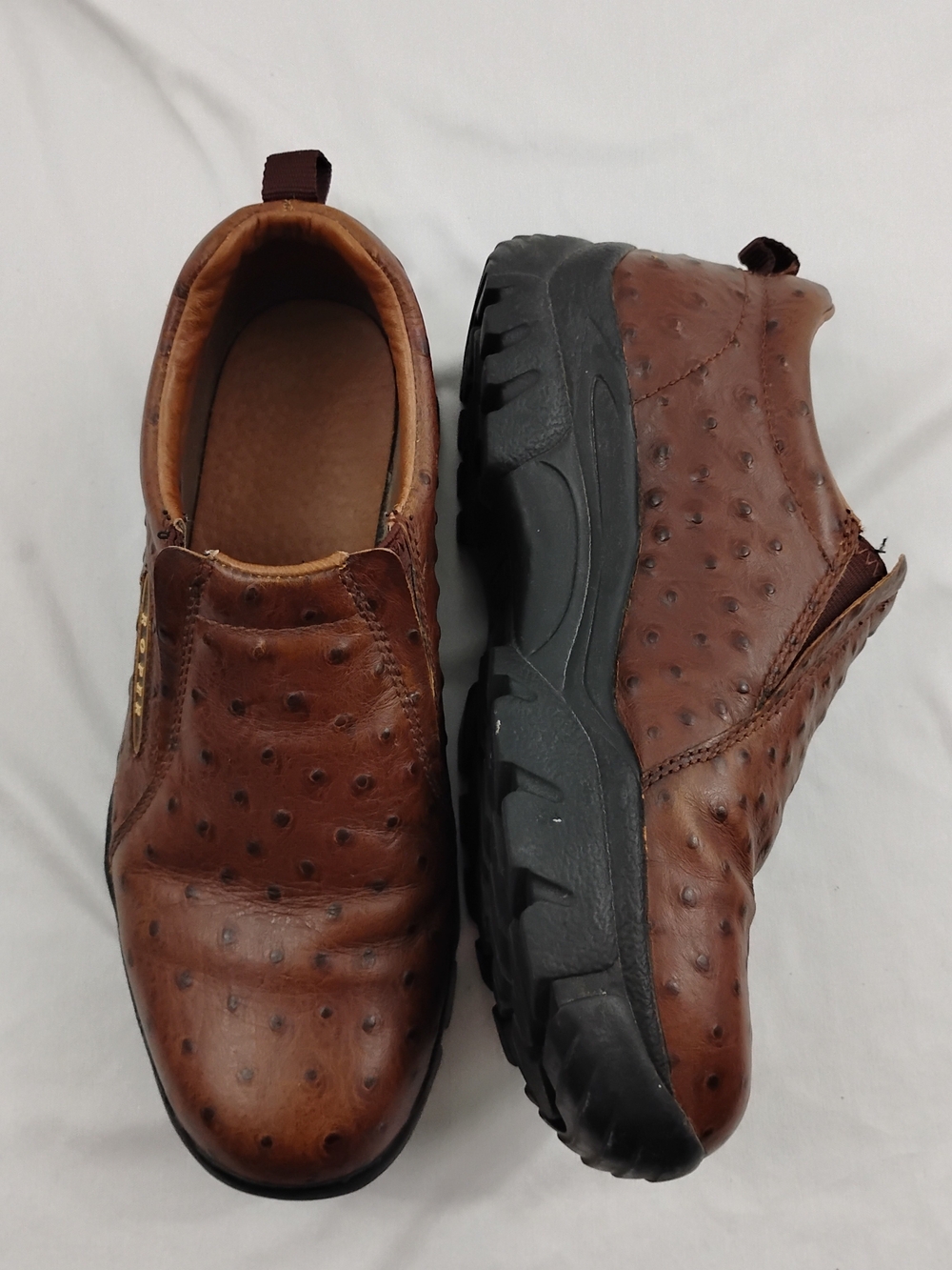 Roper Men's Brown Leather Slip-On Shoes Size 8